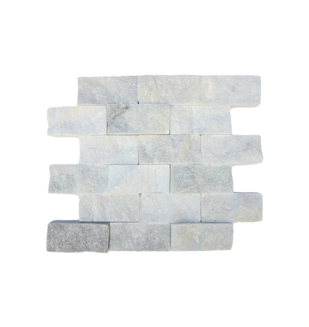 Kameni mozaik na mrežici (beli panel)